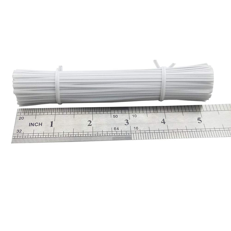 H-Laner 250 Pcs Metallic Twist Cable,Twist Tie,Reusable Fastening 5" Plastic White Twist White-250pcs - NewNest Australia