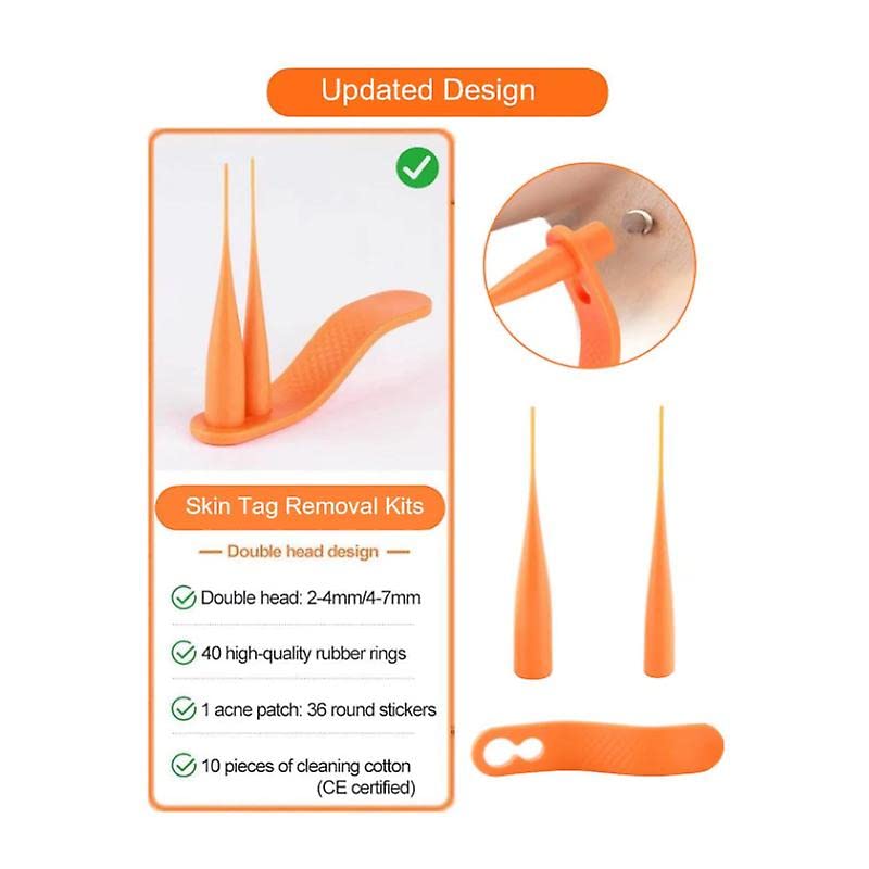 Mole Removal Skin Tag Removal Micro Band Skin Tag Removal Kit Face Body Care Painless and Safe 2 in 1 Professional Mole Wart Remover., Orange - NewNest Australia