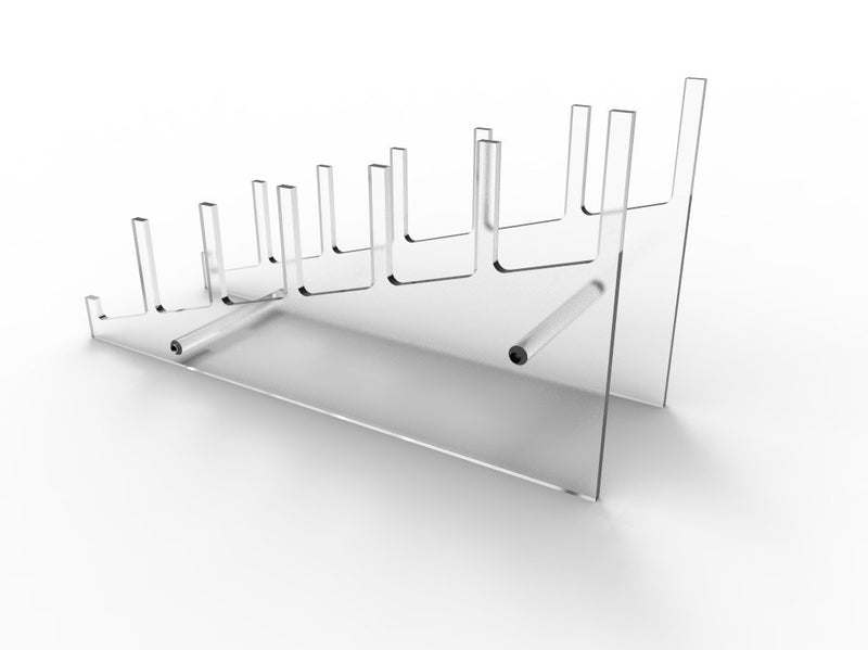 NewNest Australia - FixtureDisplays Large Multiple Plate Display Rack Clear Holder 10748 