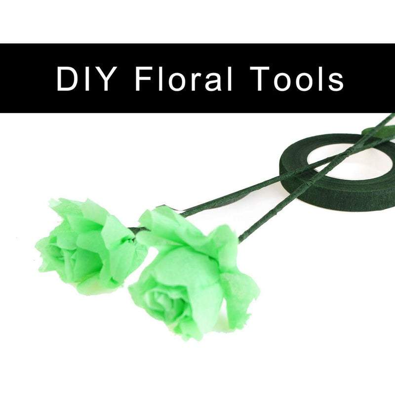 Pengxiaomei Floral Arrangement Kit, Floral Tape and Floral Wire with Cutter,Green Floral Tape 22 Guage Floral Stem Wire 26 Gauge Green Floral Wire for Bouquet Stem Wrap Florist, Wreath Making Supplies Green A - NewNest Australia
