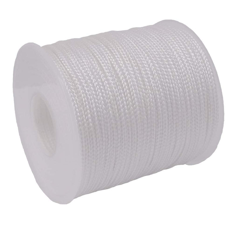Y-Axis Roll of 60 Yards 2.0mm White Braided Nylon Lift Shade Cord with 6 Pack White Wood Cord Knobs + Soft Tape - NewNest Australia
