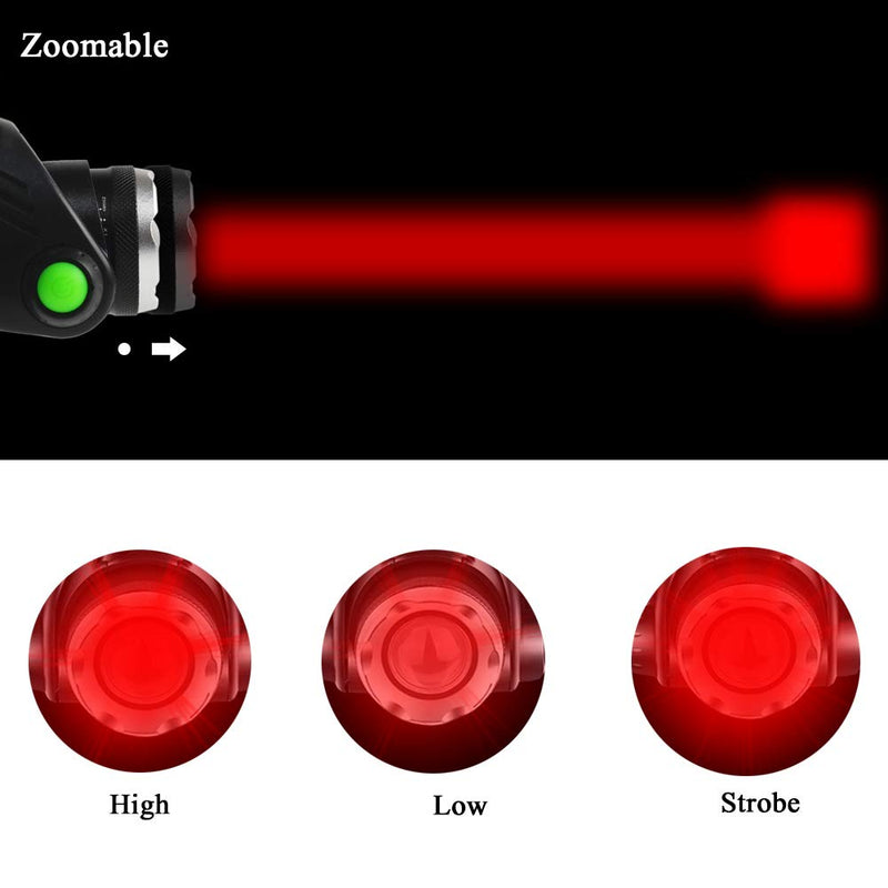 AuKvi Red Light Headlamp,3 Mode Red LED headlamp,Zoomable Red headlamp,Adjustable Focus Red LED Headlight For Astronomy, Aviation, Night Observation,etc - NewNest Australia
