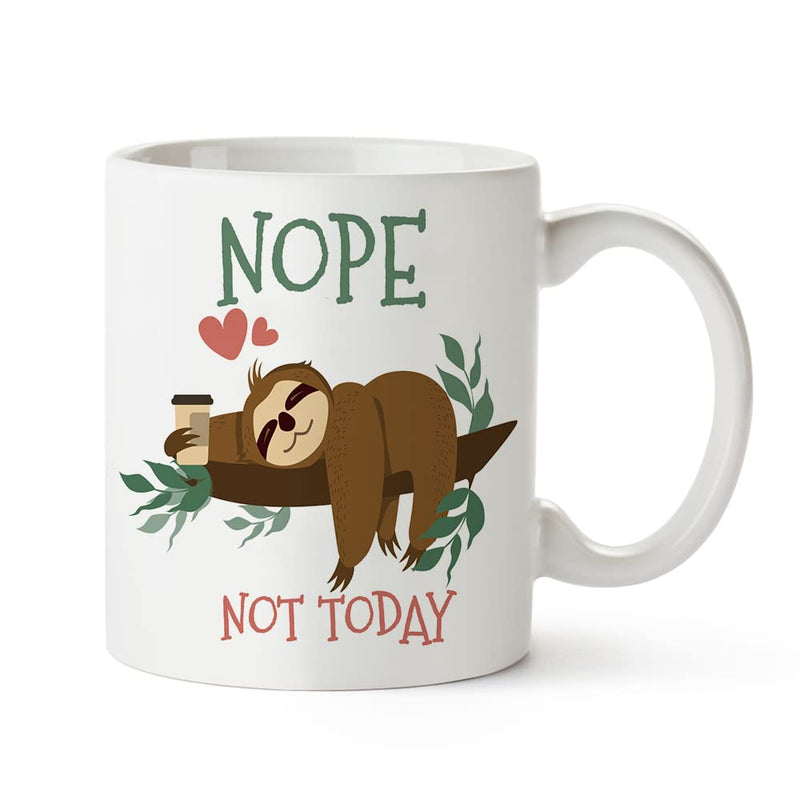 Yanprint Nope Not Today Funny Sloth Coffee Mug, Cute Sloth Gifts For Women men Friends Coworkers,Sloth Lover gifts Tea Cup 11oz - NewNest Australia