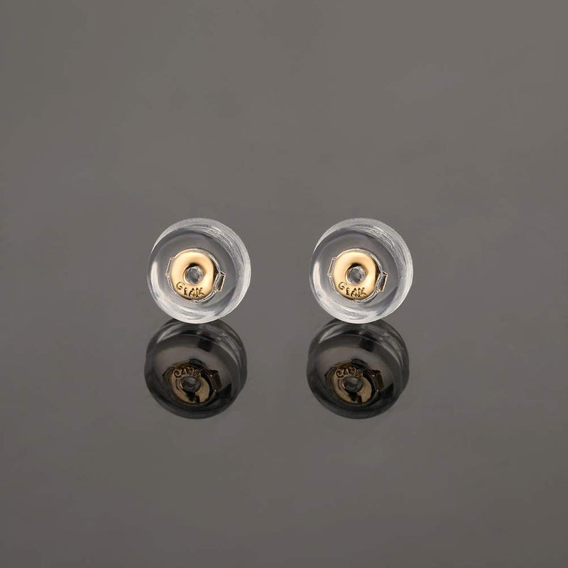 Real 14K Solid Gold Earring Backs Hypoallergenic Soft Clear Silicone Earrings Backings Replacements Secure Safety for Studs/Drops Comfortable and Hypoallergenic( 1 pair ) gold earrings backs - NewNest Australia