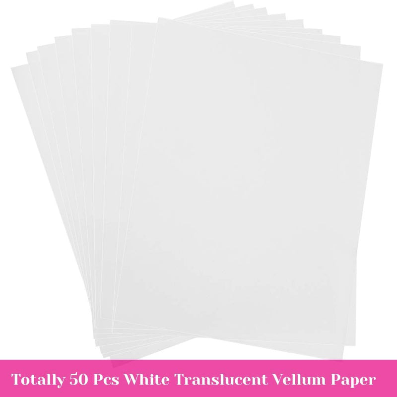 Vellum Paper, Cridoz 50 Sheets Vellum Transparent Paper 8.5 x 11 Inches Translucent Clear Paper for Printing Sketching Tracing Drawing Animation - NewNest Australia