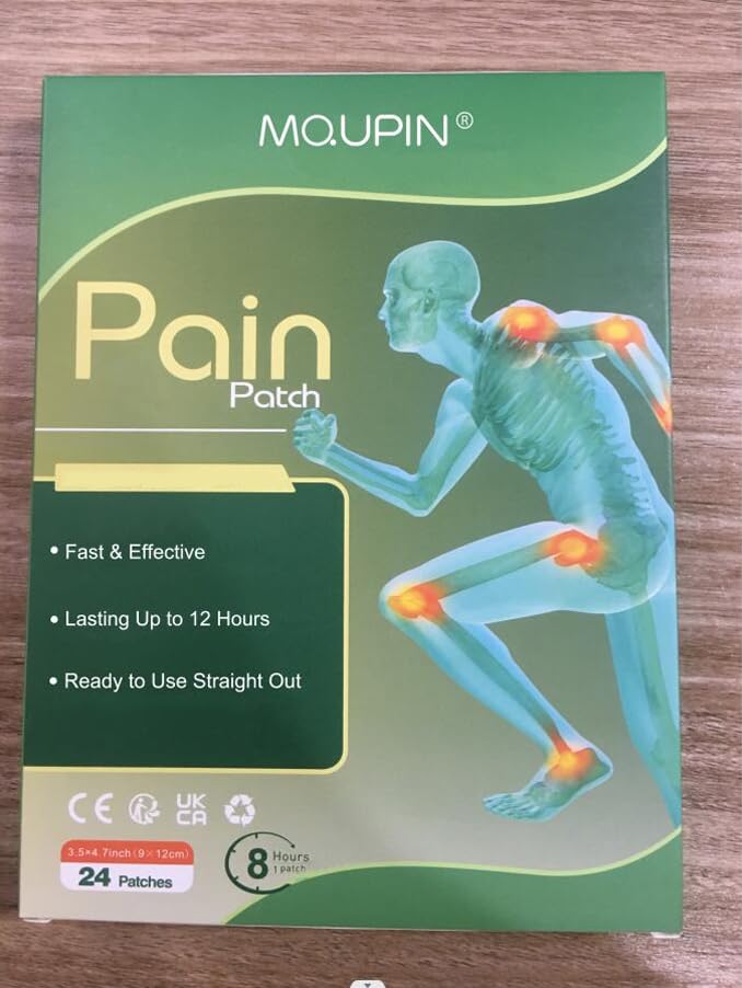 Pain Relief Patches Heat Patches Larger Size 24 PCS, Pain Relief Plaster 12 Hours Long-Lasting Pain Relief for Back Knee Joint Muscle Neck Shoulder Pain, 9 * 12cm Green 24pcs L-24PCS - NewNest Australia
