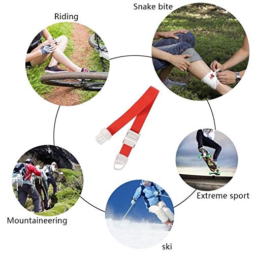 SUPERTOOL Medical Tourniquet with Buckle for Outdoor Emergency First Aid Blood Stop Belt Intravenous Quick and Slow Release (Black, 1 Pack) Black - NewNest Australia