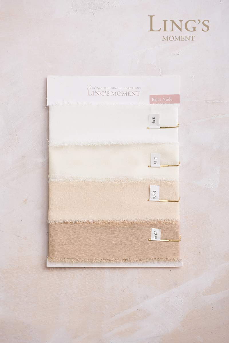 Ling's moment Handmade Fringe Chiffon Silk-Like Ribbon Smooth Ribbon Ombre Colors Chart, Ballet Nudes Silk chiffon - NewNest Australia