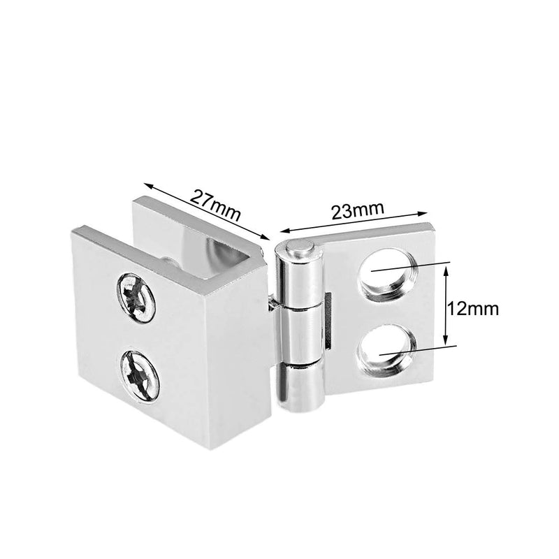 uxcell Glass Door Hinge - 0 Degree Cupboard Showcase Cabinet Door Hinge Glass Clamp,Zinc Alloy, for 5-8mm Glass Thickness 4Pcs - NewNest Australia
