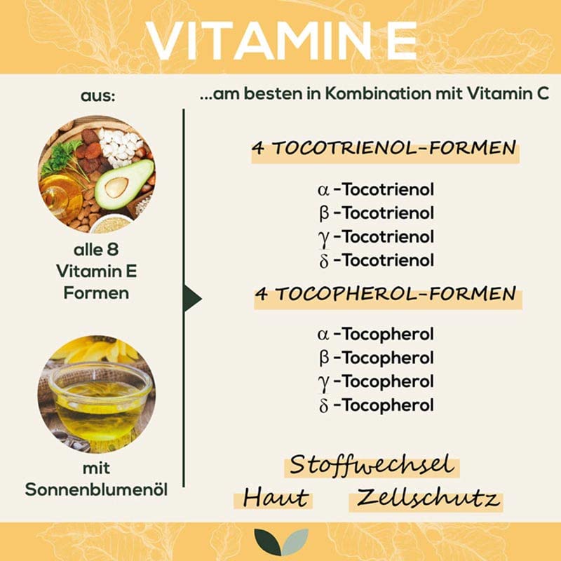 Vitamin E natural 400 IU per capsule | 60 capsules | High dosage | With all 8 forms of vitamin E in particularly good bioavailability | Vegan | 100% ecological paper packaging - NewNest Australia