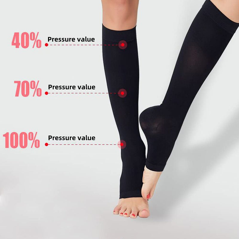 2 Pair Compression Socks Plantar Fasciitis Socks Arch Support Foot Socks Skin Protection High Support Stockings for Men Women (L/XL, Black) L-XL - NewNest Australia