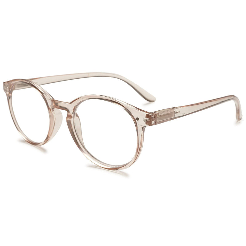 KOOSUFA Fashion Anti Blue Light Reading Glasses Spring Hinge Women Men Round Reading Aids Vision Aid Anti Fatigue Glasses 1.0 1.25 1.5 1.75 2.0 2.25 2.5 2.75 3.0 3.5 4.0 1x Transparent Light Brown 2.0 x - NewNest Australia