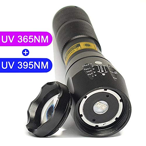 UV Flashlights Rechargeable, PROFORUS Ultraviolet Flashlight 365nm & 395nm Double UV Light Source Blacklight Flashlight Torch 2 in 1 Zoomable for Detect Pet Urine Stains Scorpions Art Photography - NewNest Australia