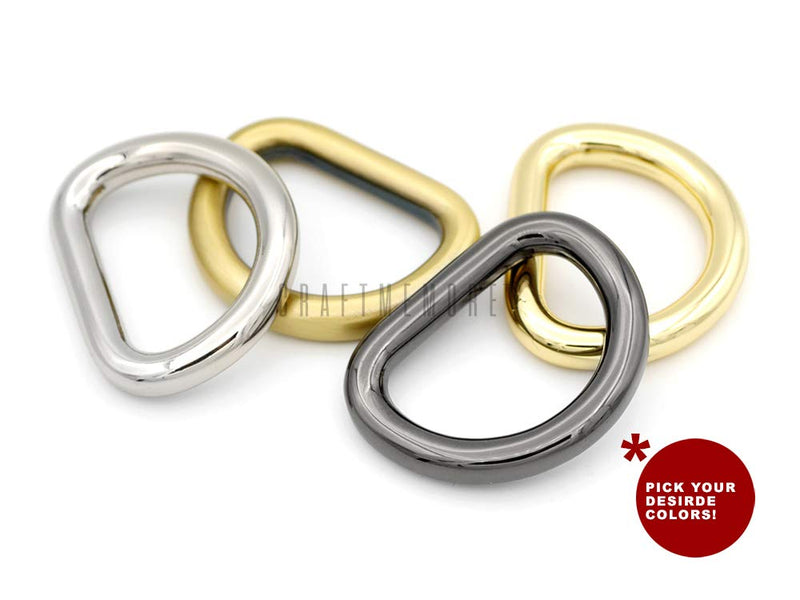 CRAFTMEMORE 6pcs D-Ring Findings Purse Belt Strap Loop Quality Finish Purse Making D Rings SCD1 15mm (5/8") Brushed Brass - NewNest Australia