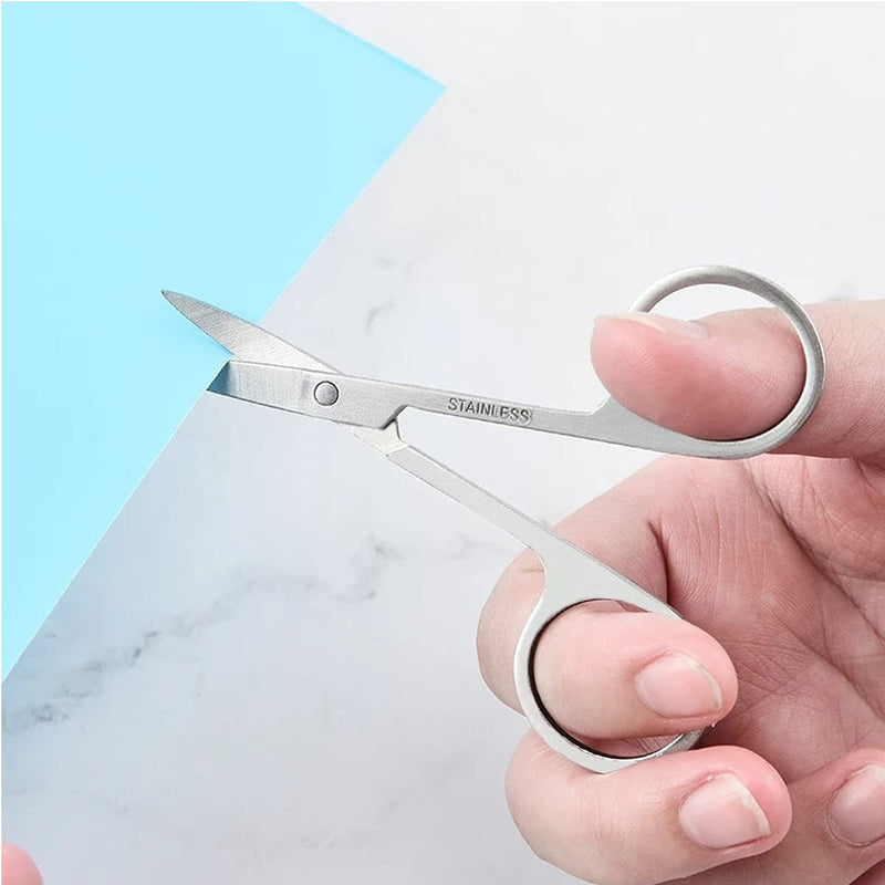 2-Piece Beard Scissors, Nose Hair Scissors, Eyebrow Scissors Set, Professional Nail Scissors With Tweezers Including Eyelashes, Eyebrow Trimmer, Stainless Steel Scissors Set With Fine Curved Cutting - NewNest Australia