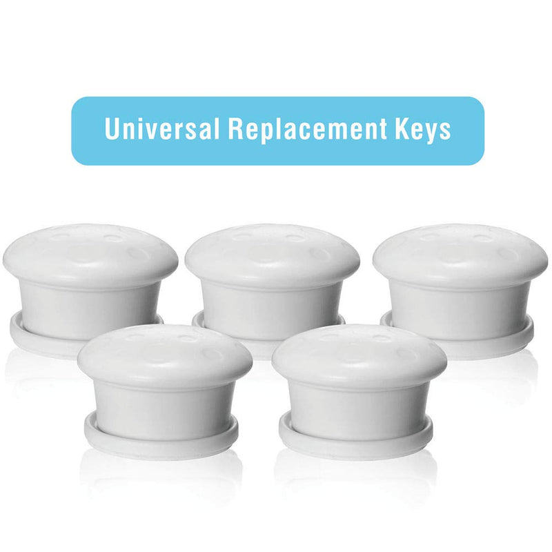 Baby Proofing Magnetic Cabinet Locks Child Proof Extra Magnet (5 Pack) Universal Replacement Keys for Magnetic Locking System - Baby Safety Latch for Drawers and Cabinet - 5 Key Holders Included - NewNest Australia