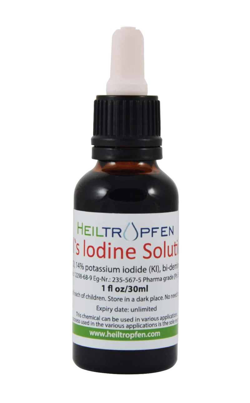 Lugol's iodine solution 7% 30ml | 21% Lugol's liquid formulation | Pharmaceutical Grade Ingredients | 7 percent elemental iodine and 14% potassium iodide | Lugol's solution | Healing Drops® - NewNest Australia