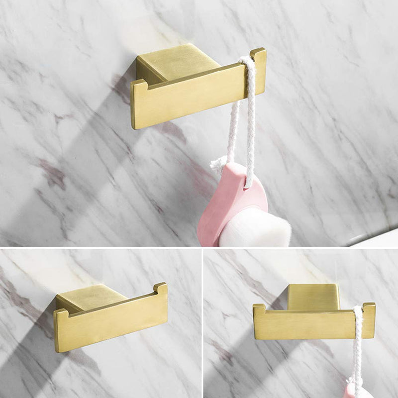 BATHSIR Gold Towel Hook, Robe Hook for Bathroom Wall Mount Brushed Gold Double Coat Hanger Stainless Steel Double Towel Look - NewNest Australia