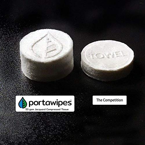 Portawipes Coin Tissues | Toilet Paper Tablets | Compressed Towels | Camping Wipes | Soft & Odor Free | 100 Pack with 2 Carrying Cases - NewNest Australia