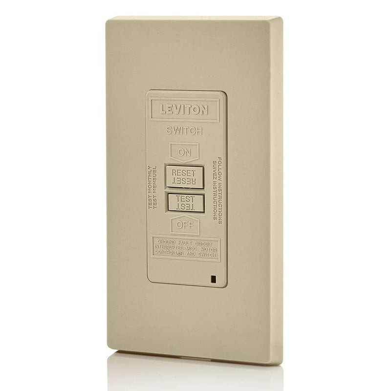 Leviton GFRBF-I Self-Test SmartlockPro Slim Blank Face GFCI Receptacle with LED Indicator, 20-Amp, Ivory - NewNest Australia