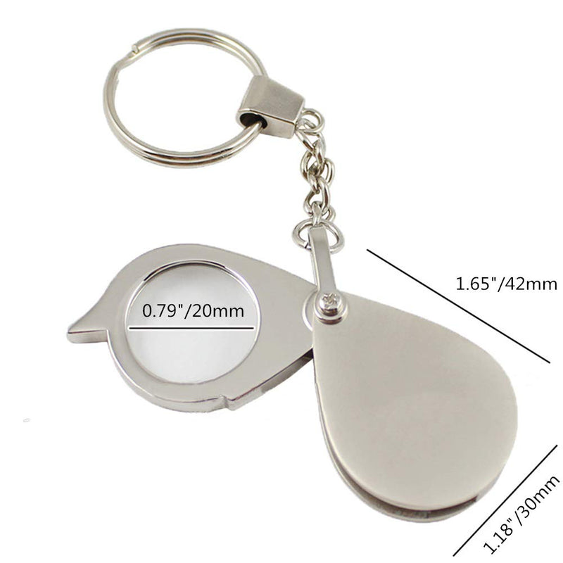 15X Mini Keychain Pocket Magnifier Portable Foldable Magnifying Glass for Reading Maps Labels Crafts Coins - NewNest Australia