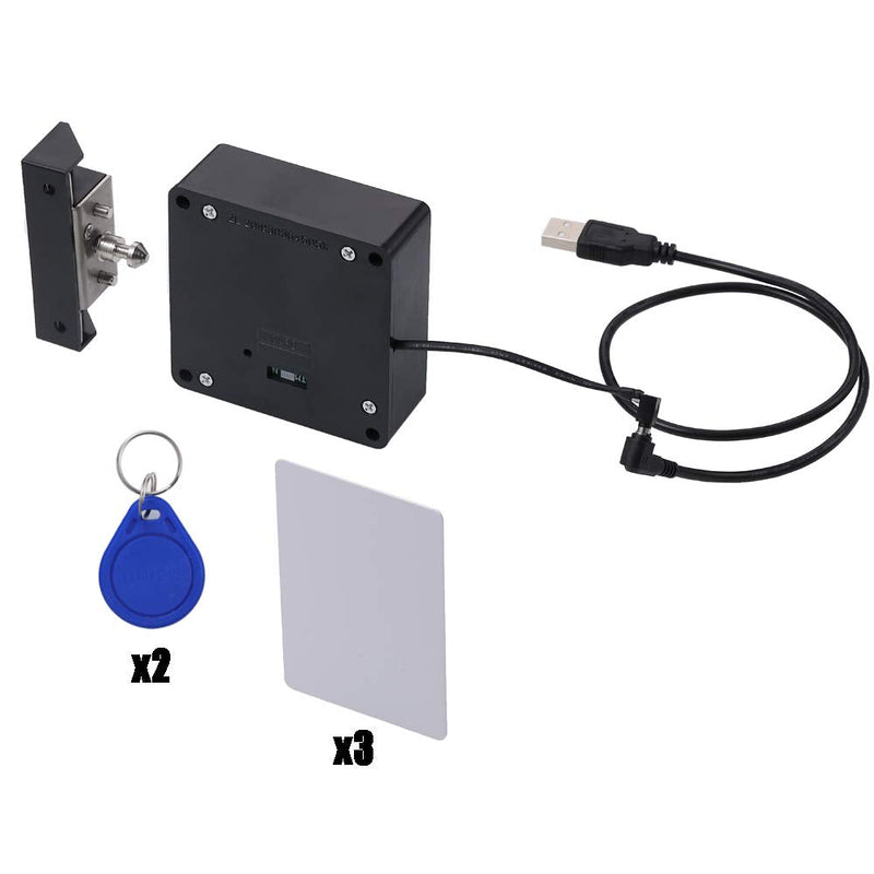 Homello Electronic Cabinet Lock with USB Cable - Hidden DIY RFID Locks with RFID Cards for Office Home Wooden Cabinet, Drawer, Locker, Gun Box Black 1.2x3 Inch - NewNest Australia