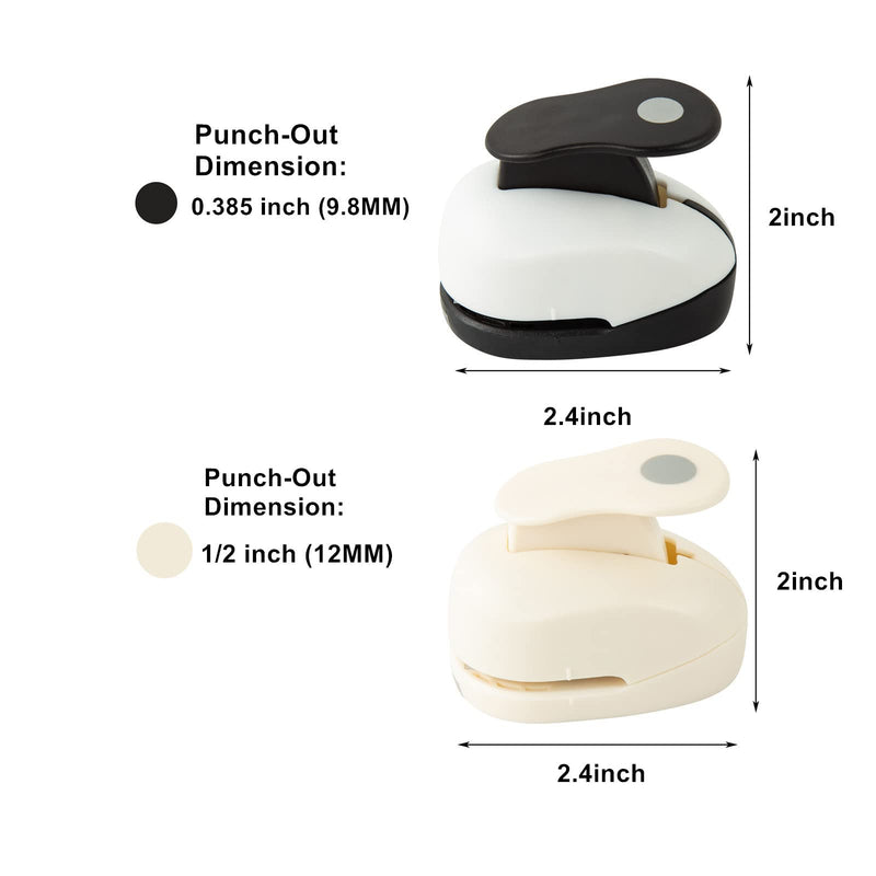 2PCS Circle Cutter (0.385 inch + 1/2 inch Hole Puncher Shapes) Circle Punches for Paper Crafts Scrapbooking Punches (9.8mm+12mm Hole Punch) Circle Punch Set 2PCS circle 9.8mm+12mm - NewNest Australia