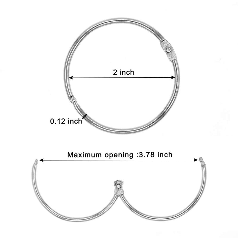 Coideal Metal Circular Shower Curtain Ring, Easy to Open and Close, 20 Pack Silver 2 Inch Diameter Drape Ring Loops for Bathroom, Home Decoration, Movable Clasp Suitable for Fixed Pole (50 mm) 50 mm - NewNest Australia