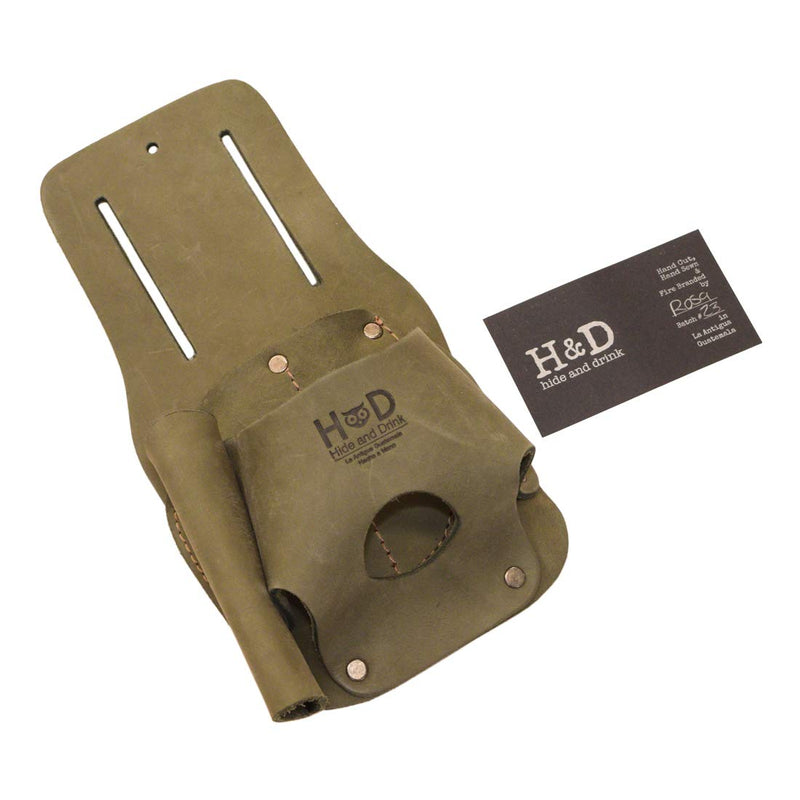 Hide & Drink, Leather Tape & Knife Holder/Marking and Measuring Pouch/Tool Case/Screwdriver Holster/Pocket Belt Pouch, Handmade :: Peat Moss - NewNest Australia