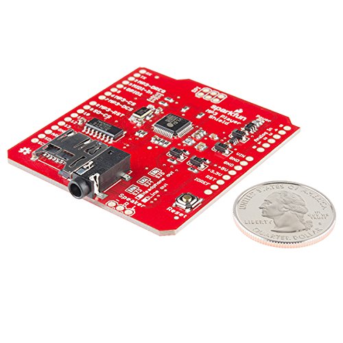 SparkFun MP3 Player Shield- MP3 decoder- Turn Any Compatible with Arduino Board into a Fully Functional MP3 Player- 3.5mm Audio Out Jack- 0.1" Spaced Header for Speaker Out- microSD Card Slot - NewNest Australia