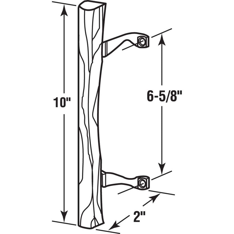 Prime-Line MP1034 Sliding Glass Door Pull, Wood Handle, Diecast Construction, Chrome, Pack of 1 - NewNest Australia