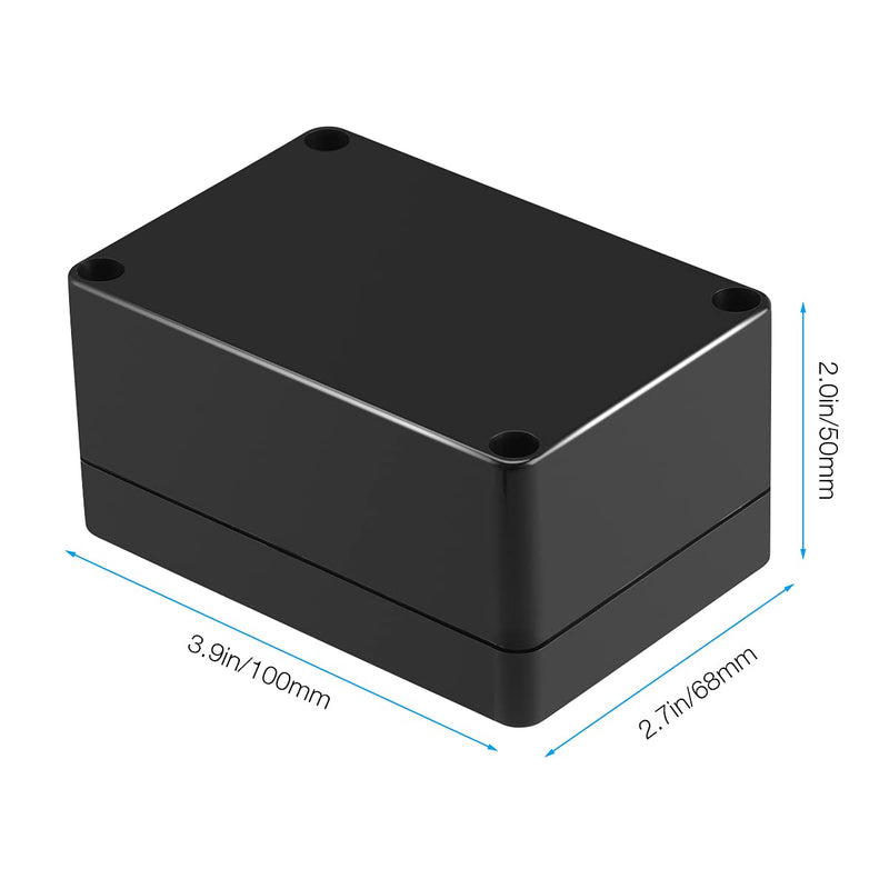 PINFOX 2 Pack Black Waterproof Plastic Project Box ABS IP65 Electronic Junction Box Enclosure 3.94 x 2.68 x 1.97 inch (100 x 68 x 50 mm) 3.94"x2.68"x1.97" (2 PCS) - NewNest Australia