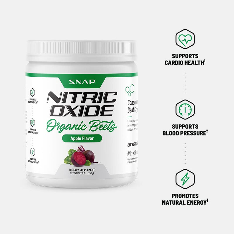 Beet Root Powder Organic - Nitric Oxide Beets by Snap Supplements - Supports Blood Pressure and Circulation Superfood, Muscle & Heart Health, Increase Stamina & Energy, 250g (Apple) Apple - NewNest Australia