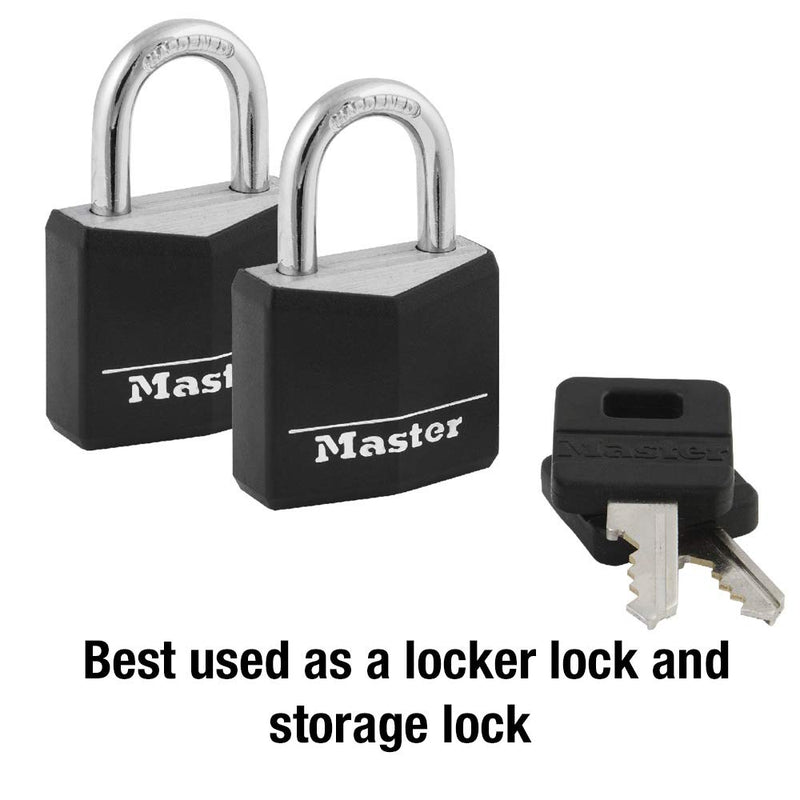 Master Lock 131T Covered Aluminum Keyed Alike Padlocks, 2 Pack, Black, 2 Count - NewNest Australia