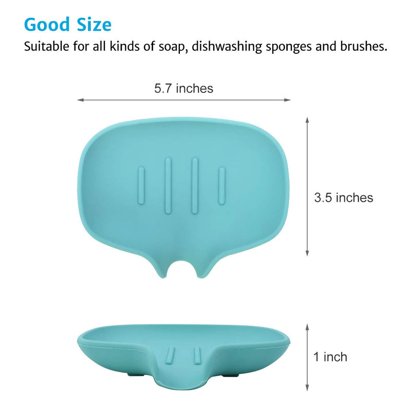 AIMAIAIMAI 3 Pack Silicone Soap Dish with Drain, Bar Soap Holder for Shower/Bathroom, Self Draining Waterfall Soap Tray/Saver for Kitchen, Keep Soap Dry, Easy to Clean - NewNest Australia