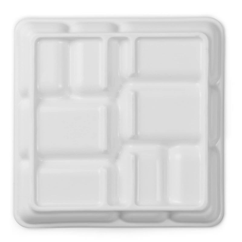 MEEDEN 8-Well Ceramic Artist Paint Palette, Square Porcelain Watercolor Palette, White Ceramic Mixing Tray for Gouache Painting, Oil Painting, Acrylic Painting & Tempera Painting, 7"× 7"× 0.9" - NewNest Australia