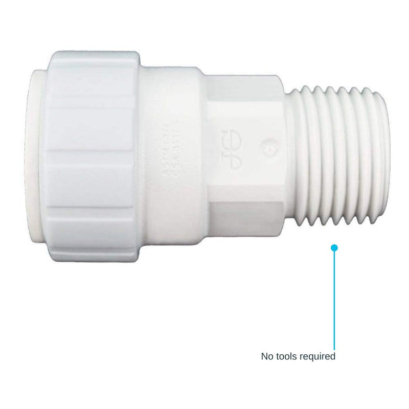 John Guest Speedfit PSEI012024P Push-fit Male Connector, Push-to-Connect, 1/2-Inch CTS x 1/2-Inch NPT - NewNest Australia