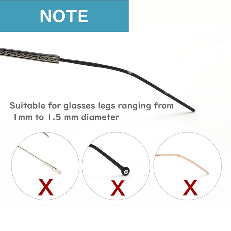 8 Pairs Eyeglass End Tips Ear Sock Pieces Anti-Slip Tube Replacement Tips Silicone for Thin Metal Eyeglass Legs, Black - NewNest Australia