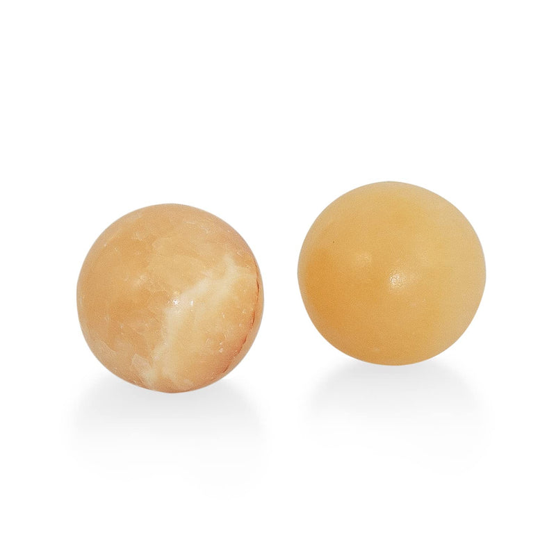 Meditation Qi Gong Ball Pair | Yin Yang stone ball | STONE JADE Yellow | Size selection (Ø 35 mm) Ø 35 mm - NewNest Australia