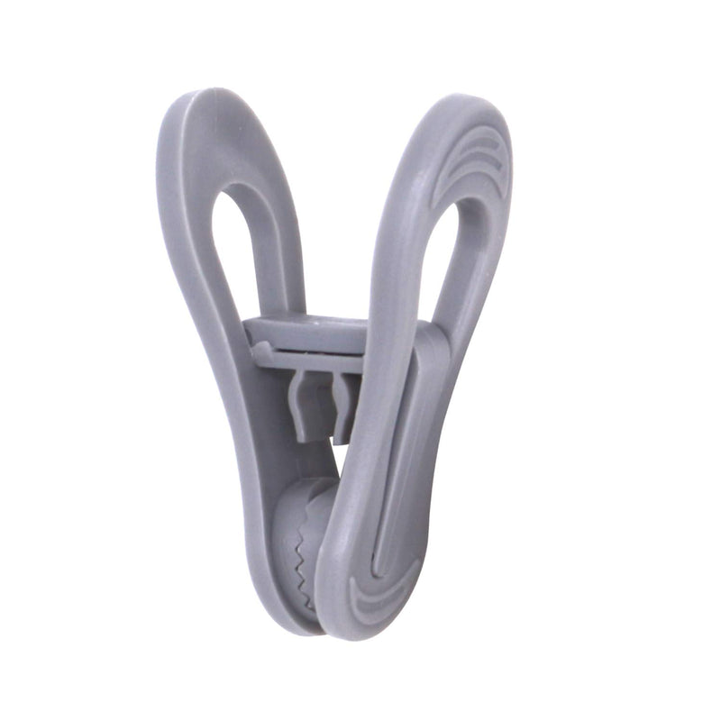 NewNest Australia - Tissir 24pc Grey Plastic Hanger Clips, Strong Pinch Grip Finger Clips for Plastic Clothes Hangers, Multi-Purpose Hanger Clips 