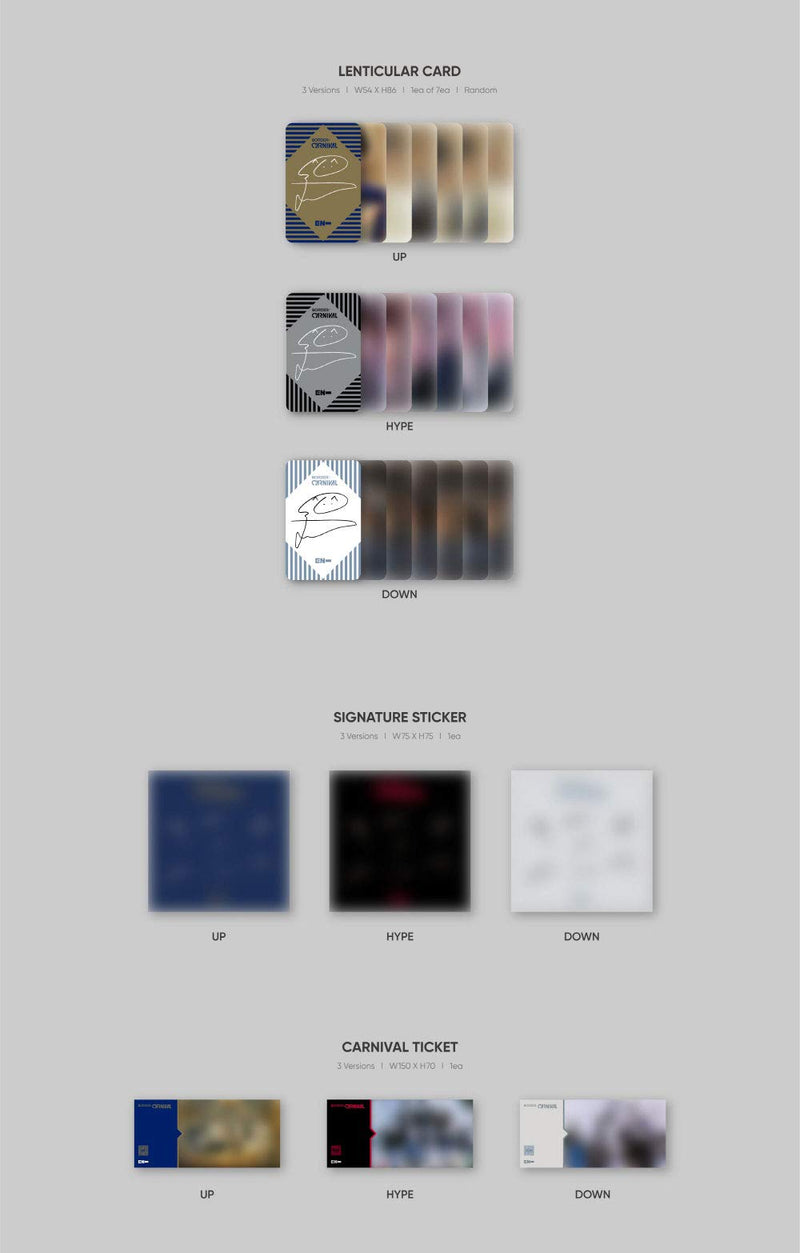 BIGHIT Ent. ENHYPEN - Border : Carnival (2nd Mini Album) Album+Extra Photocards Set (Down ver.) Down Ver. - NewNest Australia