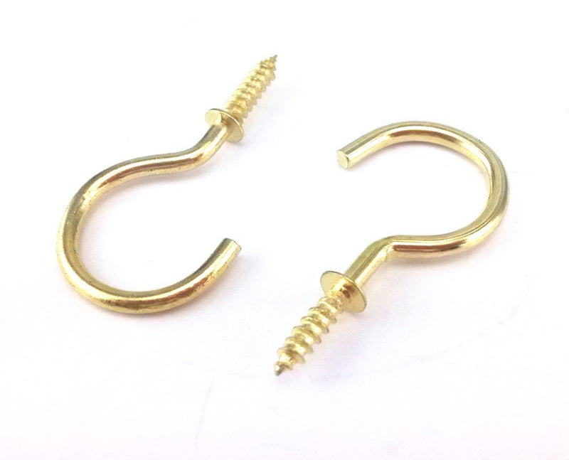 NewNest Australia - yueton 50pcs Metal Screw-in Ceiling Hooks Cup Hooks (Gold) 