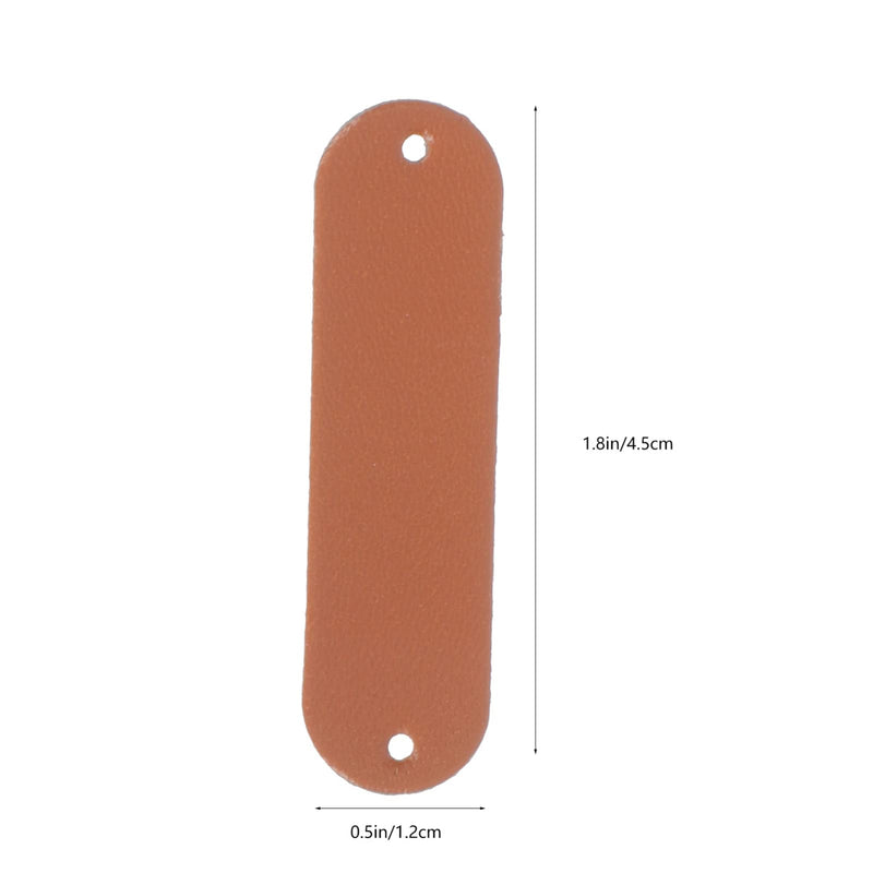 Didiseaon 100Pcs PU Leather Label Leather Blank Tag Label with Holes DIY Embossed Tag Clothing Embellishment Knit for Jeans Bags Shoes Hat Scrapbooking Crafts Accessories Brown - NewNest Australia