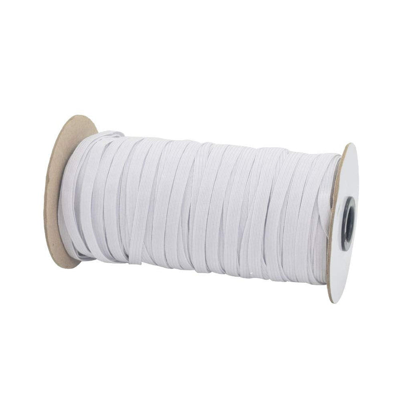 White 70-Yards Length 1/4" Width Braided Elastic Cord/Elastic Band/Elastic Rope/Bungee/White Heavy Stretch Knit Elastic Spool with Free Tape Measure - NewNest Australia