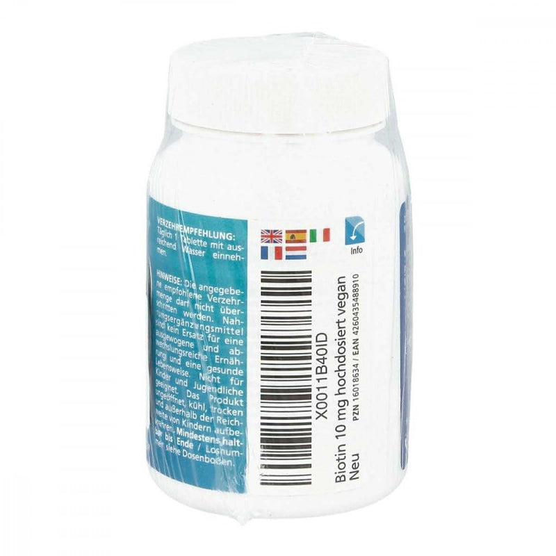 Biotin 10 mg high dose vegan tablets 180 pieces - NewNest Australia