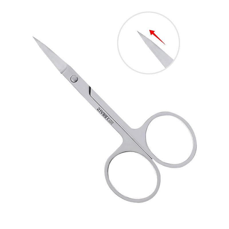 3 Packs Stainless Steel Curved Eyebrow Scissors And Nose Hair Scissors Set, Makeup Scissors For Trimming Facial Hair For Nails, Eyebrows, Beard Scissors, Nose And Ear Hair - NewNest Australia