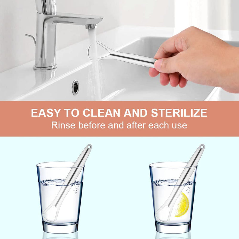Acwoo Tongue Cleaner Stainless Steel, Pack Of 2 Tongue Scrapers, Toungescraper With Handles For Adults Oral Care, Tongue Scraper Probadent Against Bad Breath Tongue Brush Heals Bad Breath (Silver) Silver - NewNest Australia