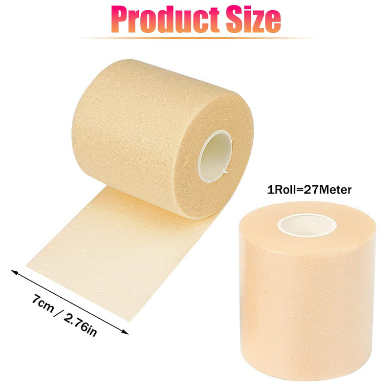 2 Rolls Of Foam Sports Tape, Foam Underwrap Pretape 27 Mx 7 Cm, Underwrap Foam Bandage, Bandage Tape, Comfortable And Breathable, Pre-Packaging Foam Bandages, For Elbows, Wrists, Knees, Ankles - NewNest Australia