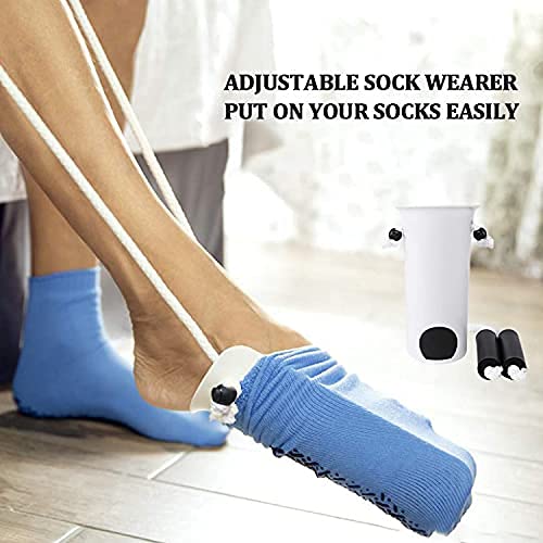 QUUPY 1 Pcs Lazy Shoe Helper,Portable Easy on and Off Shoes Lifting Helper,1 Pcs Sock Aid,with Foam Handle and Adjustable 80cm Length Rope,Used in Pregnant Woman,Elderly, Disabled etc - NewNest Australia