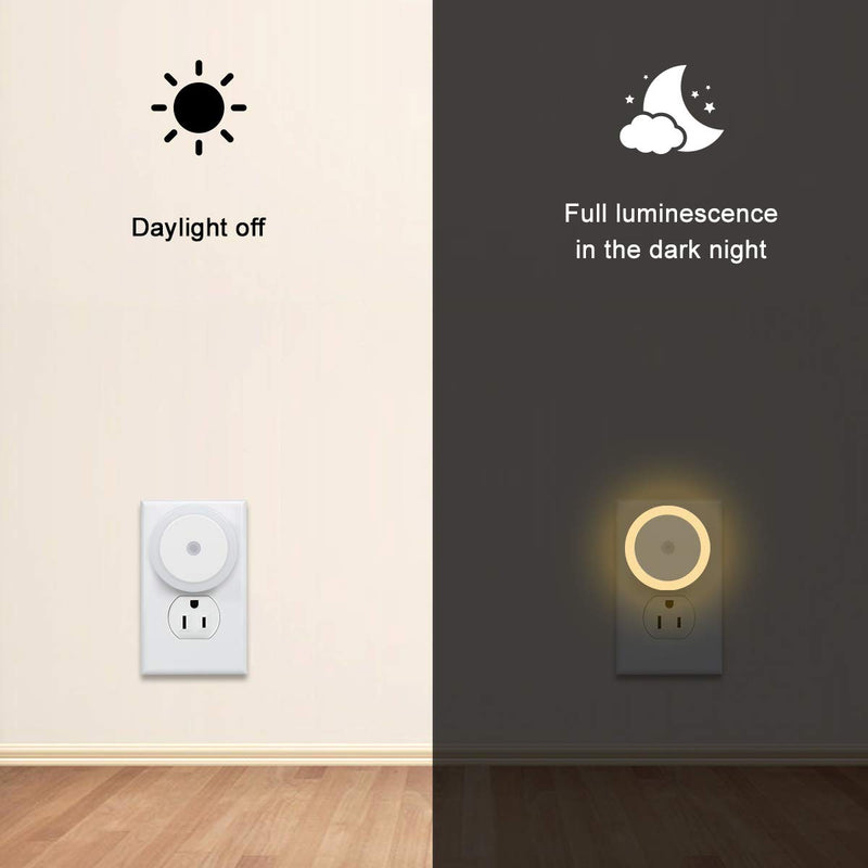 4 Pack Night Light, Briignite LED Night Light for Kids, Plug in Night Light, Light Sensor Night Lights, Smart Night Light, Hallway Lights, Wall Light, nightlight for adult, Soft White 3000K, 0.6W 60LM Warm White 3000k - NewNest Australia
